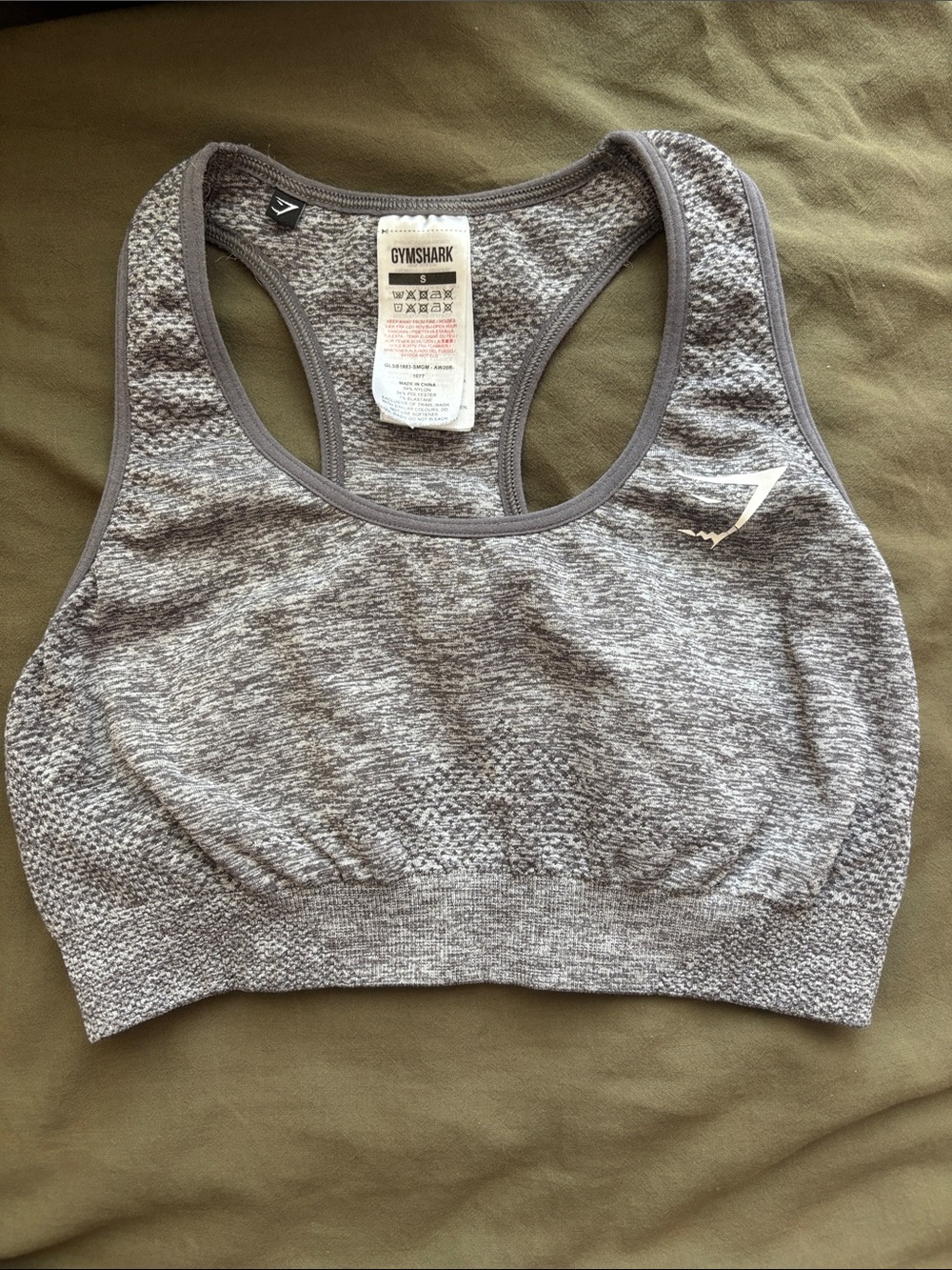 Gymshark Grey Seamless Racerback Sports Bra
